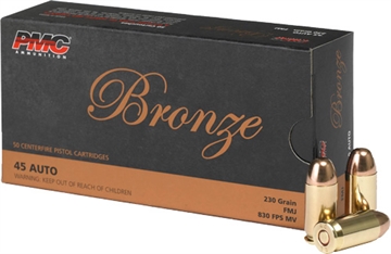 Picture of PMC Ammunition Bronze, CP, 230 Grain, Full Metal Jacket, 50 Round Box 45A