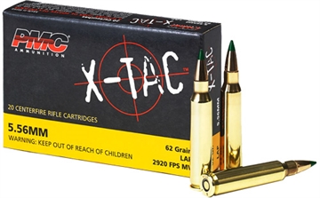 Picture of PMC X-Tac Rifle Ammunition 5.56 NATO 62 gr Green Tip 2920 fps 20/ct 5.56 (M855) 556K