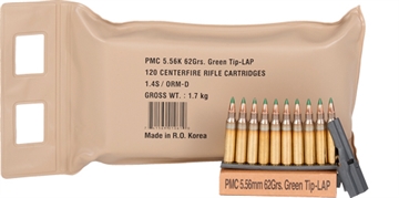 Picture of PMC X-Tac Battle Pack 5.56x45mmNATO 62gr Light Armor Piercing Green Tip 120 Per Box/5 Case 556(M55)BP
