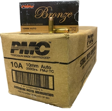 Picture of PMC Bronze 10mm Handgun Ammo - 200 Grain | FMJ-TC | 1000rd Case 10A