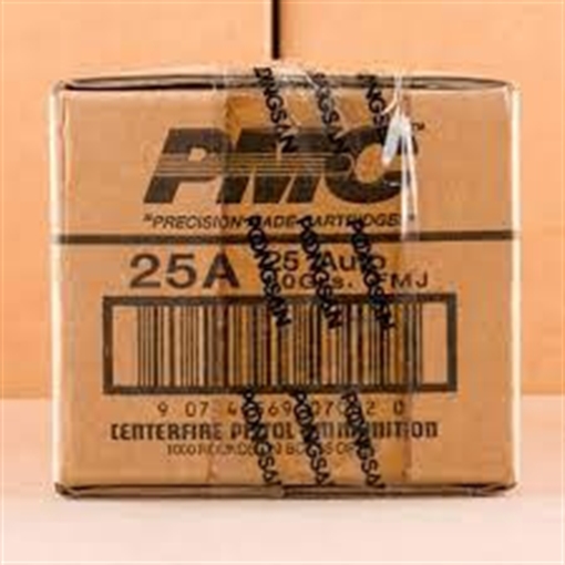 Picture of PMC Bronze .25 ACP Handgun Ammo - 50 Grain | FMJ | 1000rd Case 25A