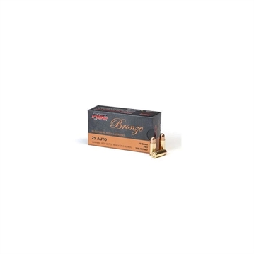 Picture of PMC Bronze .25 ACP Handgun Ammo - 50 Grain | FMJ | 180000rd pallet 25A