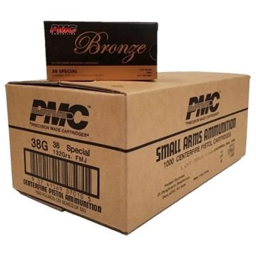 Picture of PMC Bronze .38 Special Handgun Ammo - 132 Grain FMJ 1000rd Case 38G