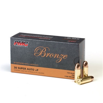 Picture of PMC Bronze .38 Super Handgun Ammo - 130 Grain | +P | FMJ 38SA