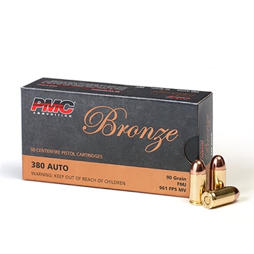 Picture of PMC Bronze .380 ACP Handgun Ammo - 90 Grain | FMJ 380A