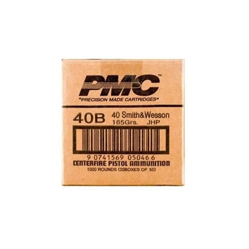 Picture of PMC Bronze .40 S&W Handgun Ammo - 165 Grain JHP 1000rd Case 40B