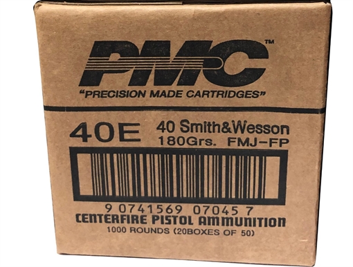 Picture of PMC Bronze .40 S&W Handgun Ammo - 180 Grain | FMJ-FP | 1000rd Case 40E