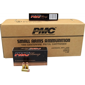 Picture of PMC Bronze 40 S&W Handgun Ammunition 180 gr FMJ 985 fps 1000/case (20 Boxes of 50) 40EC