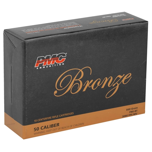 Picture of PMC Bronze .50 BMG Rifle Ammo - 660 Grain | FMJ-BT | 10000rd Pallet 50A