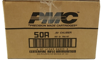 Picture of PMC Bronze .50 BMG Rifle Ammo - 660 Grain FMJ-BT 200rd Case 50A