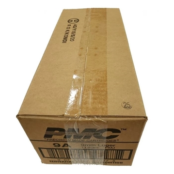 Picture of PMC Bronze 9mm Luger Handgun Ammo - 115 Grain FMJ 1000rd Case 9A