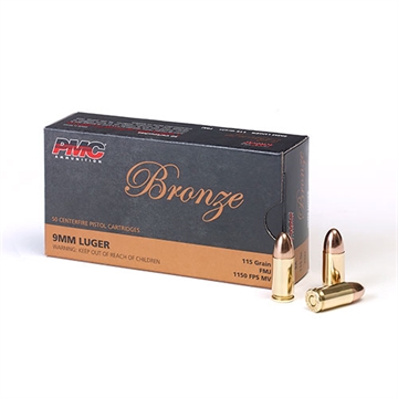 Picture of PMC Bronze 9mm Luger Handgun Ammo - 115 Grain | FMJ 9A