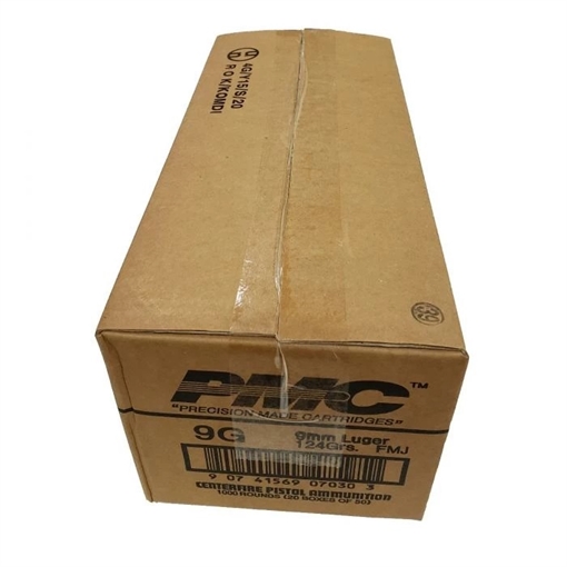 Picture of PMC Bronze 9mm Luger Handgun Ammo - 124 Grain | FMJ | 1000rd Case 9G