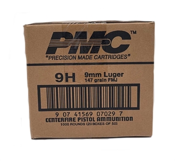 Picture of PMC Bronze 9mm Luger Handgun Ammo - 147 Grain | FMJ | 1000rd Case 9H