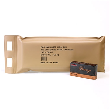 Picture of PMC Bronze Battle Pack 9mm Luger Handgun Ammo - 115 Grain | FMJ 9A-BP