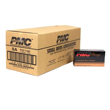 Picture of PMC Bronze Handgun Ammunition 9mm Luger 115 gr FMJ 1150 fps 1000/ct 9A CASE