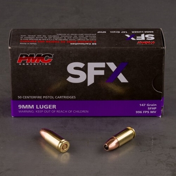 Picture of PMC SFX 9mm Luger Handgun Ammo - 147 Grain | SFHP | 50rd Box 9SFX147GR