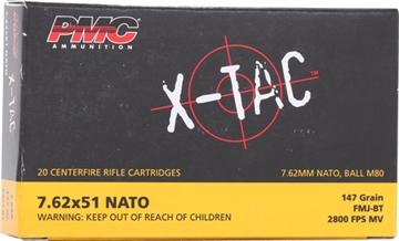 Picture of PMC X-TAC 7.62NATO Rifle Ammo - 147 Grain FMJ-BT 7.62X
