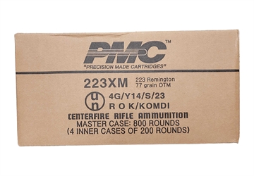 Picture of PMC X-TAC Match .223 Remington Rifle Ammo - 77 Grain | OTM | 800rd Case 223XM