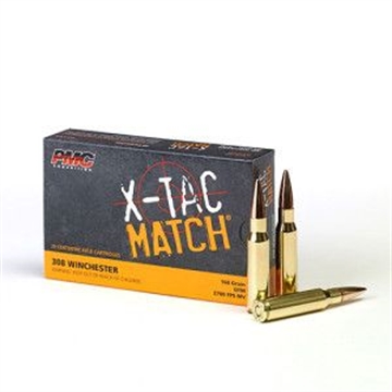 Picture of PMC X-TAC Match .308 Winchester Rifle Ammo - 168 Grain OTM 20rd Box 308XM