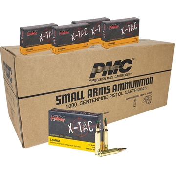 Picture of PMC X-Tac Green Tip Rifle Ammunition 5.56 NATO 62 gr FMJ 2920 fps 1000/ct Case (50-20/ct Boxes) 5.56 (M855) CASE