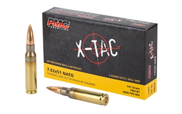 Picture of PMC X-Tac 7.62x51mmNATO 147gr Full Metal Jacket Boat Tail 20 Per Box/25 Case 762X