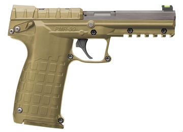 Picture of Kel-Tec PMR30, Single Action, Hammer Fired, Semi-automatic, Polymer Frame Pistol, Full Size, 22 WMR, 4.3" Barrel, Tan, Fiber Optic Sights, 30 Rounds, 1 Magazine PMR30BTAN