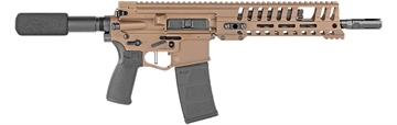 Picture of Patriot Ordnance Factory P415, Edge, Semi-automatic, AR Pistol, 300 Blackout, 10.5" Barrel, Cerakote Finish, Burnt Bronze, Standard AR Pistol Tube, Ambidextrous Safety Selector, 30 Rounds, 9" M-LOK Edge Handguard, Single Stage 4.5lb Drop-In Trigger, 5 Position Piston Gas Block, 1 Magazine 01800