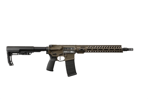 Picture of Patriot Ordnance Factory Minuteman 300 Blackout 30+1 13.75" Black Nitride Barrel/ Patriot Brown Cerakote Aluminum Receiver Picatinny Rail 02050