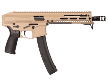 Picture of Patriot Ordnance Factory Phoenix 9mm Luger 35+1 8", Flat Dark Earth Rec/M-LOK Handgaurd, Black MFT Grip, Picatinny Stock Adapter, Muzzle Brake, Includes Hand Stop 01926