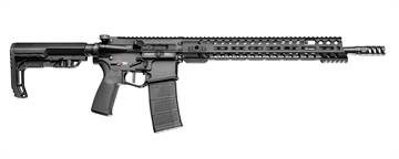 Picture of Patriot Ordnance Factory Renegade Plus, Semi-automatic Rifle, 223 Rem/556NATO, 16.5" Puritan Barrel with Mid-length Dictator, 1:8 Twist, Black, Mission First Tactical Grip and Stock, 30Rd, MLOK Renegade Rail, Triple Port Muzzle Brake, POF-USA 3.5lb Drop-in FLAT Trigger, 1 Magazine 00856