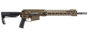 Picture of Patriot Ordnance Factory Revolution, Semi-automatic Rifle, 308 Win, 16.5" Barrel, 1:10 Twist, Cerakote Burnt Bronze Finish, Mission First Tactical Furniture, 14.5" M-LOK Rail, Triple Port Muzzle Brake, 4.5lb POF Drop-In Trigger, 1-20Rd PMAG 01467