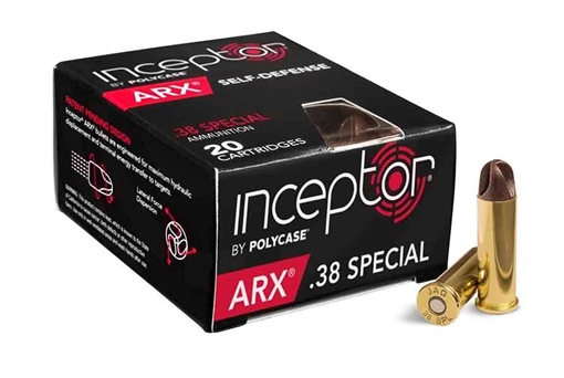 Picture of Polycase Inceptor ARX .38 Special Ammo 200 Rounds Box (20 Cartridges X 10 Case) POLY-38ARXBRSP-200