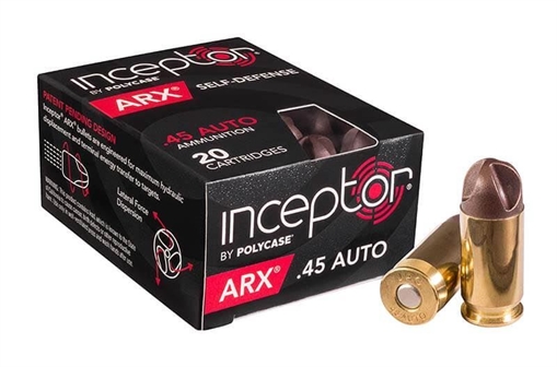 Picture of Polycase Inceptor ARX .45 ACP Ammo 20 Rounds POLY-45ARXBR-20