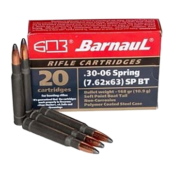 Picture of Barnaul Ammunition 30-06 SPRINGFIELD 168GR SOFT POINT 20/BOX BRN 3006SPR SPBT168