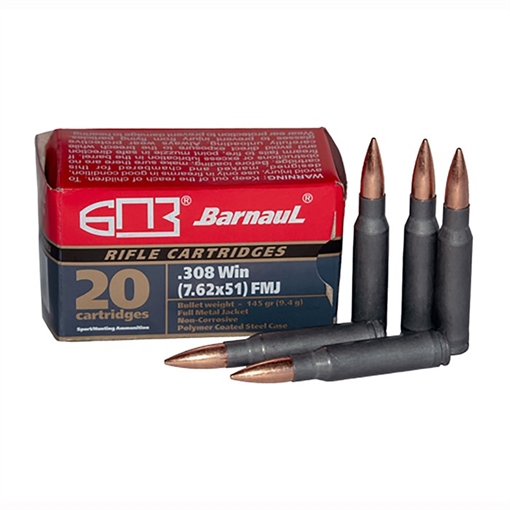 Picture of Barnaul Ammunition 308 WINCHESTER 145GR FULL METAL JACKET 20/BOX BRN 308WIN FMJ145