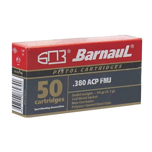 Picture of Barnaul Ammunition 380 AUTO 94GR FULL METAL JACKET 50/BOX BRN 380AUTO FMJ94
