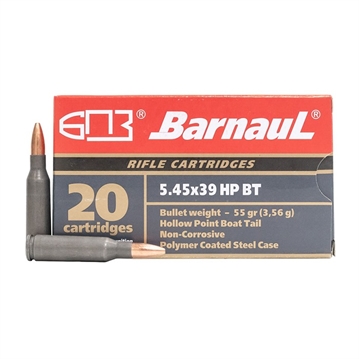 Picture of Barnaul Ammunition 5.45X39MM 55GR HOLLOW POINT 20/BOX BRN 545X39 HPBT