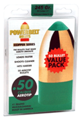 Picture of Powerbelt AeroTip Copper-Plated Muzzleloader Bullets .50 cal 245 gr AERO-TIP 50/ct AC1589ATX-50 AC1589ATX50