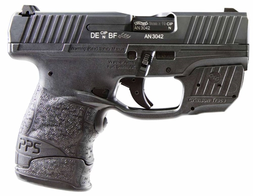 Picture of WALTHER PPS M2 9MM 3.2" BBL BLK POLY FRAME 1-6RD AND 1-7RD MAG HGA W/ CRIMSON TRACE LASER 2805963