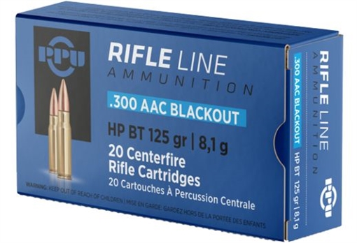 Picture of PPU Standard Rifle 300Blackout 125gr Hollow Point Boat Tail 20 Per Box/50 Case PP300BH