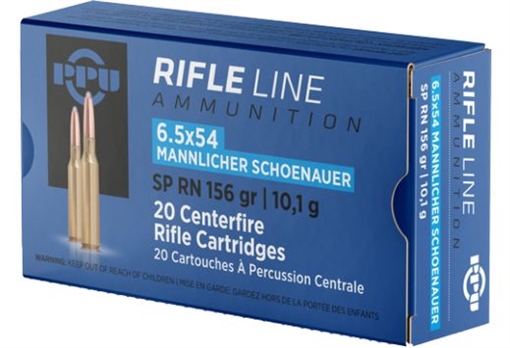 Picture of PPU 6.5X54 MANN SHOENAUER SPRN 156G 20RD BOX 10 BOXES PER CASE PP6MS