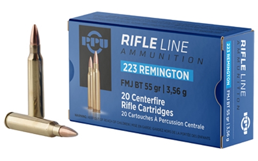 Picture of Prvi Partizan Standard Rifle, 223 Remington, 55 Grain, Boat Tail Full Metal Jacket, 20 Round Box PP223F1