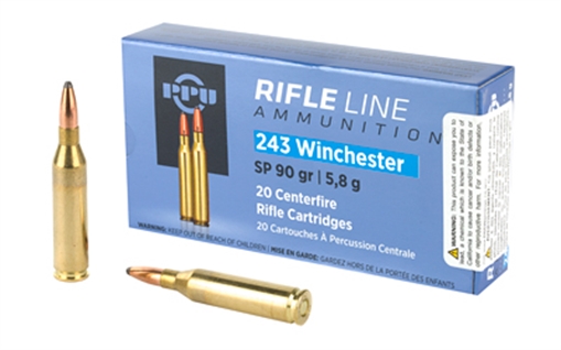 Picture of PPU Standard Rifle 243Win 90gr Soft Point 20 Per Box/10 Case PP2431