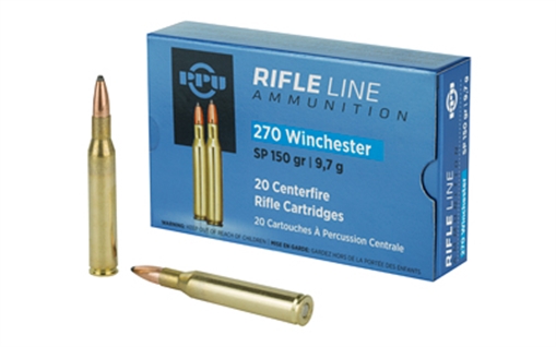 Picture of PPU Standard Rifle 270Win 150gr Soft Point 20 Per Box/10 Case PP2702