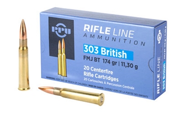 Picture of PPU Standard Rifle 303British 174gr Full Metal Jacket Boat Tail 20 Per Box/10 Case PP303F