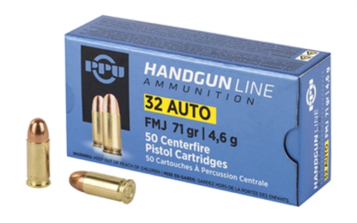 Picture of Prvi Partizan Pistol, 32 ACP, 71 Grain, Full Metal Jacket, 50 Round Box PPH32AF