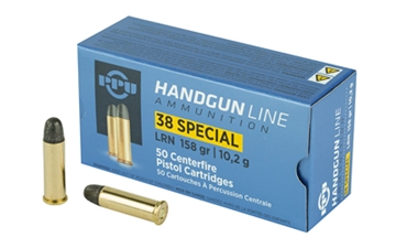 Picture of PPU Handgun 38Special 158gr Lead Round Nose 50 Per Box/10 Case PPH38SL