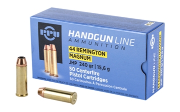 Picture of PPU Handgun 44RemMag 240gr Jacketed Hollow Point 50 Per Box/10 Case PPH44MH