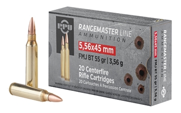 Picture of PPU Rangemaster 5.56x45mmNATO 55gr Full Metal Jacket Boat Tail 20 Per Box/50 Case PPRM5561